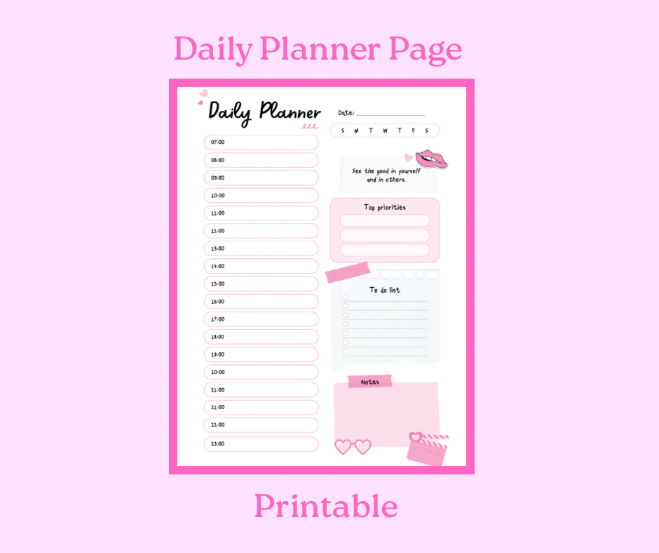 Cutesy Pink Planner Template