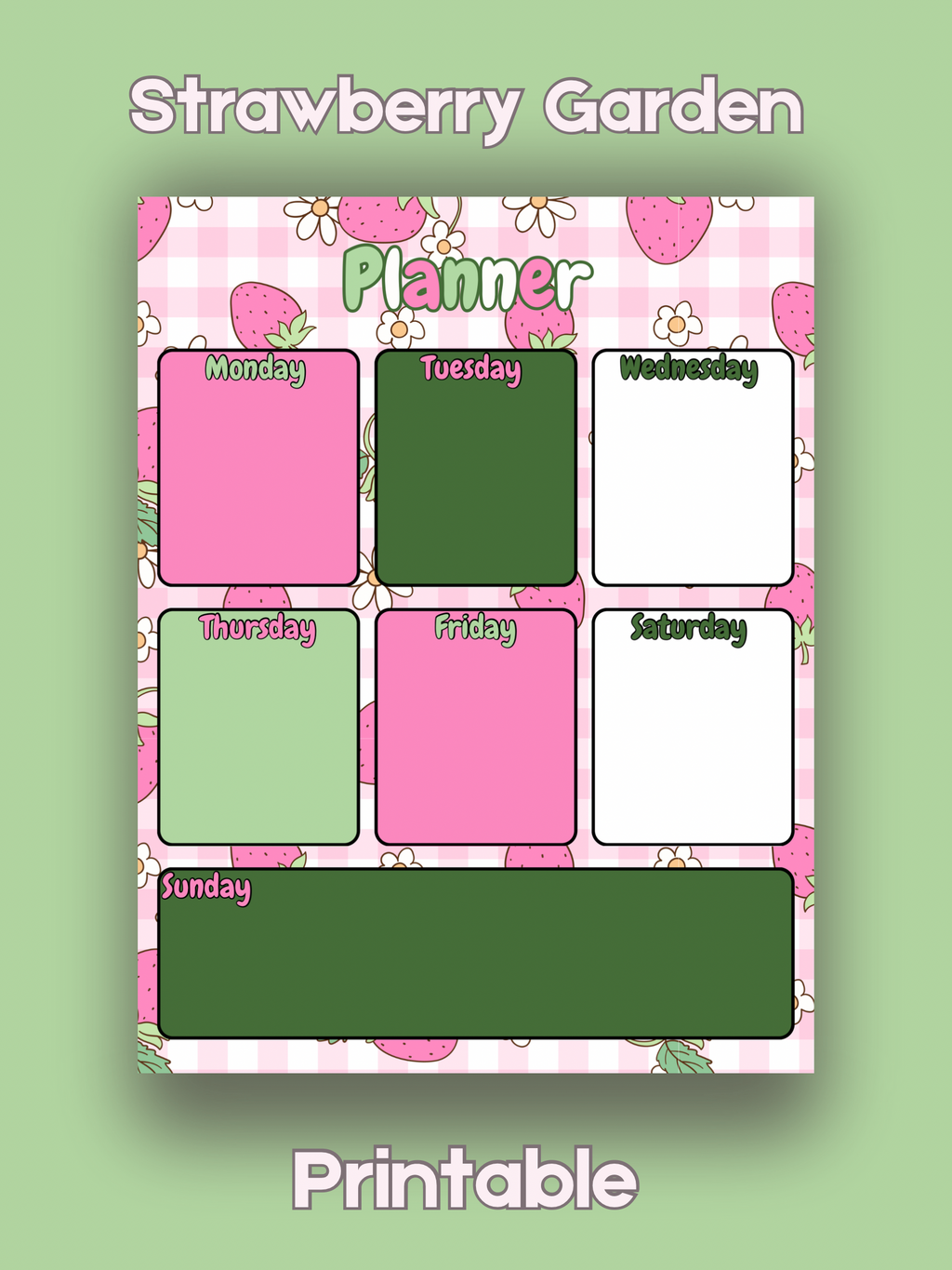 Strawberry Garden Planner Template