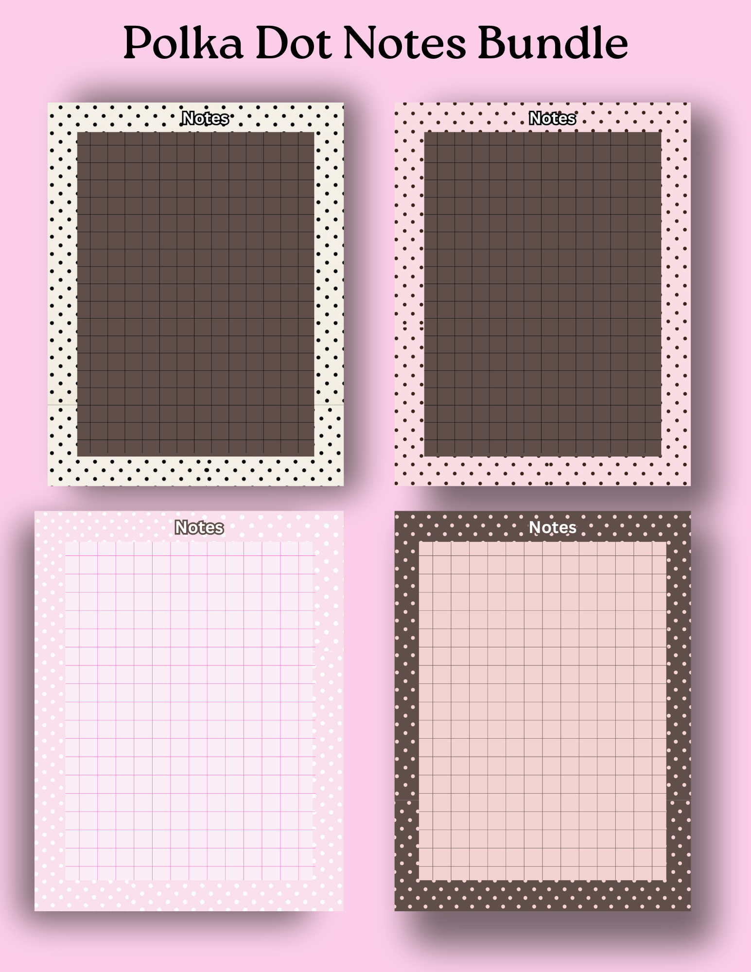 Polka Dot Notes Bundle Template