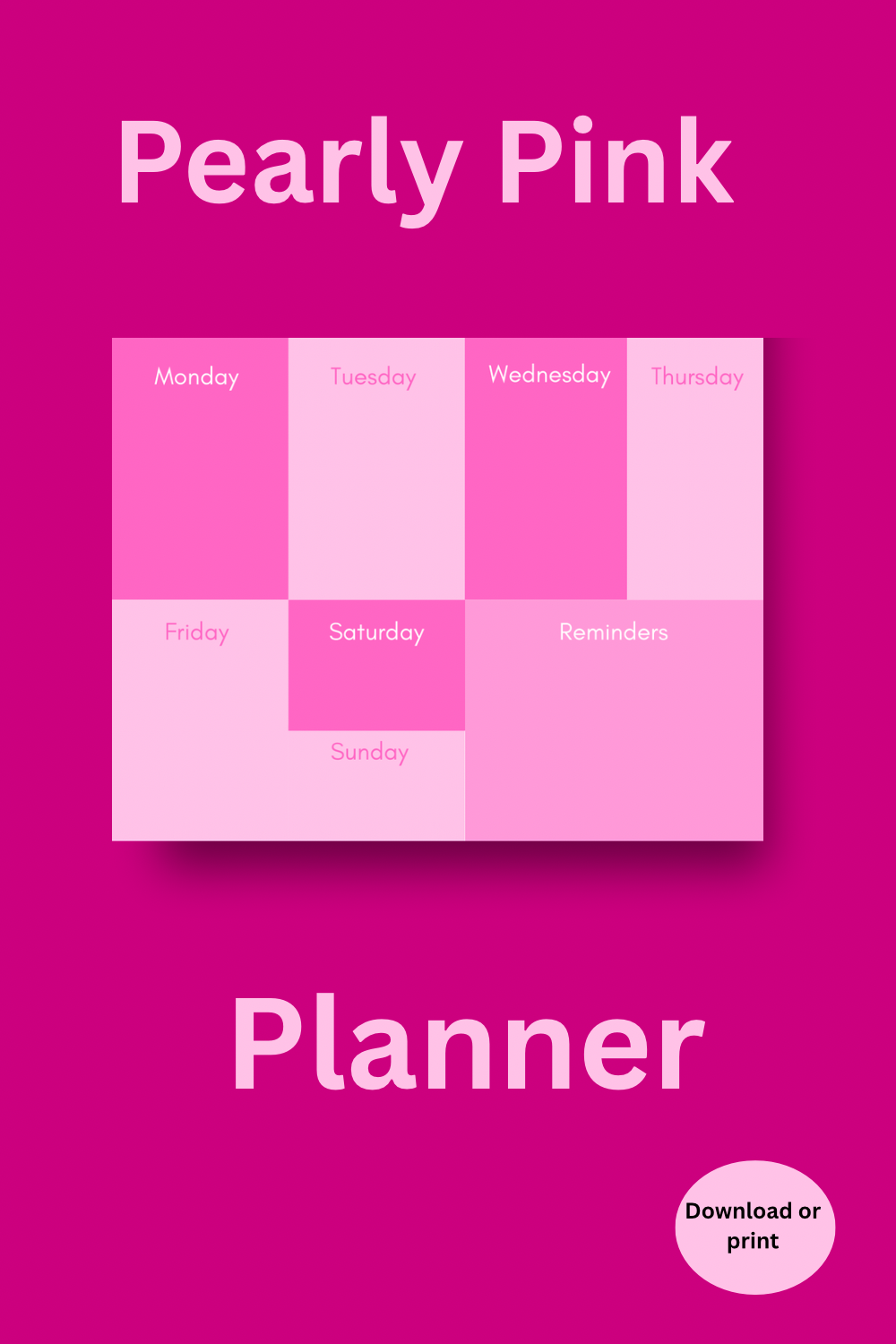 Pearly Pink Planner Template